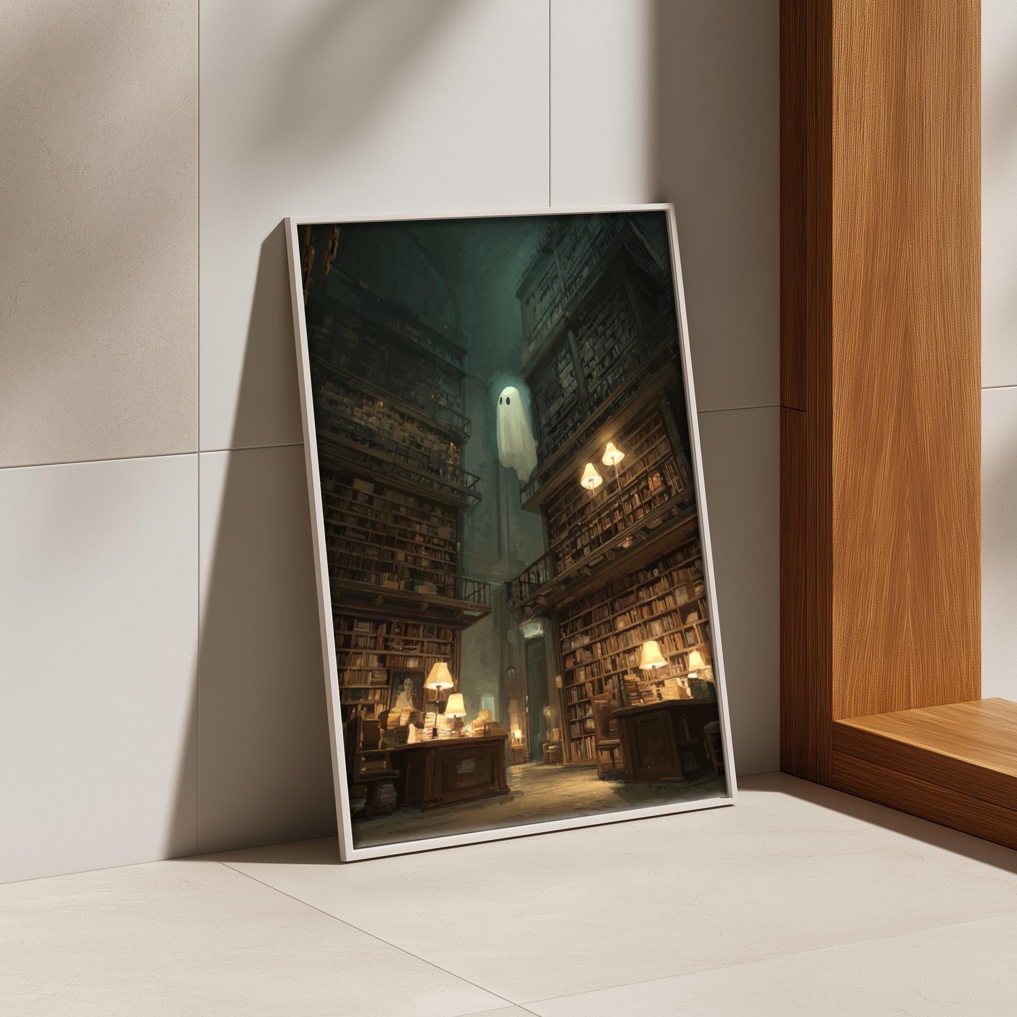 Liminal Horror Library Ghost in Library Art Print – Surreal Liminal Reading Room Decor - Etsy
