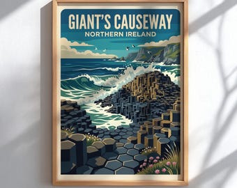 Giant's Causeway Northern Ireland Poster - Coastal Landscape Wall