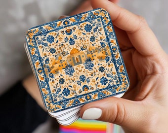Persian style beverage coasters - Handcrafted Carpet-Style Persian Coasters - Choose Your Design out of the 16 different designs!
