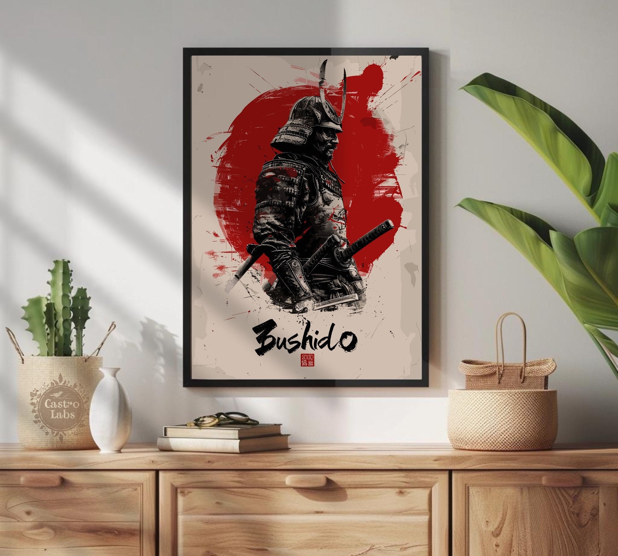 Bushido Code - Samurai Warrior Poster: Japanese Warrior Wall