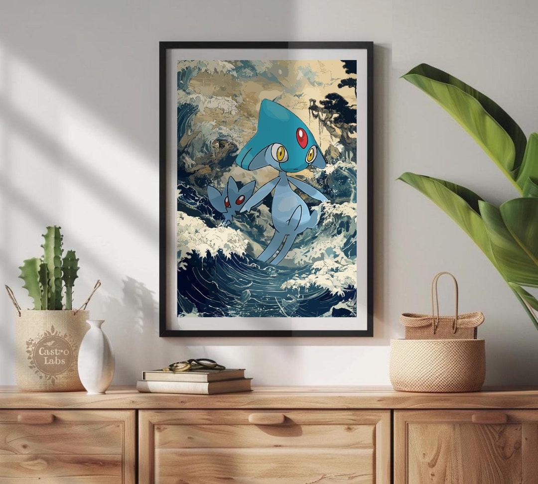 Azelf Poster: Japanese Style Legendary Pokemon Inspired Anime Artwork ...
