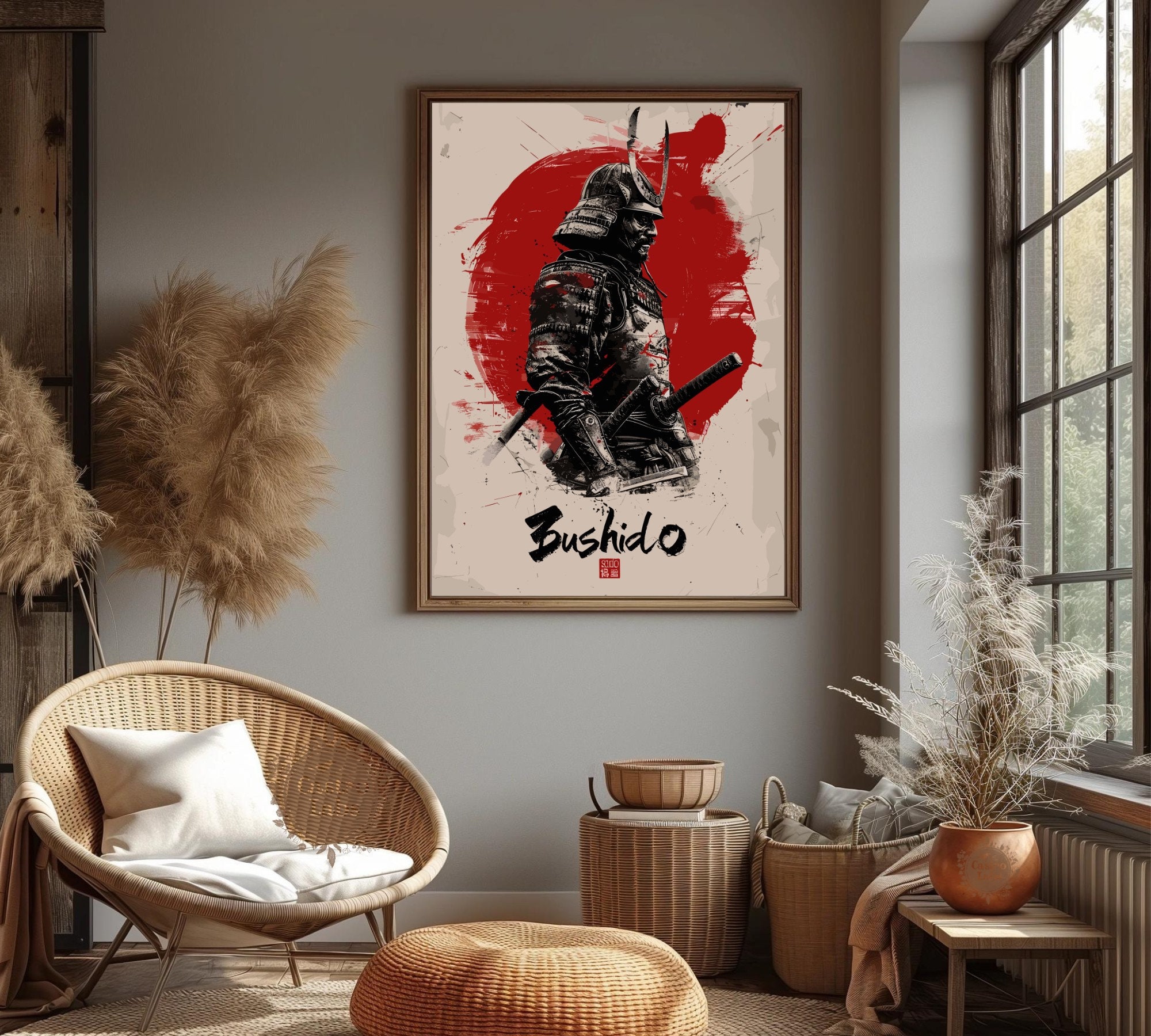 Bushido Code - Samurai Warrior Poster: Japanese Warrior Wall