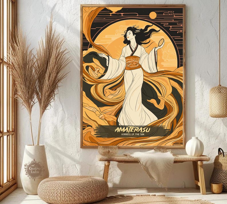 Amaterasu Print: Japanese Mythology Art, Goddess of the Sun - Etsy