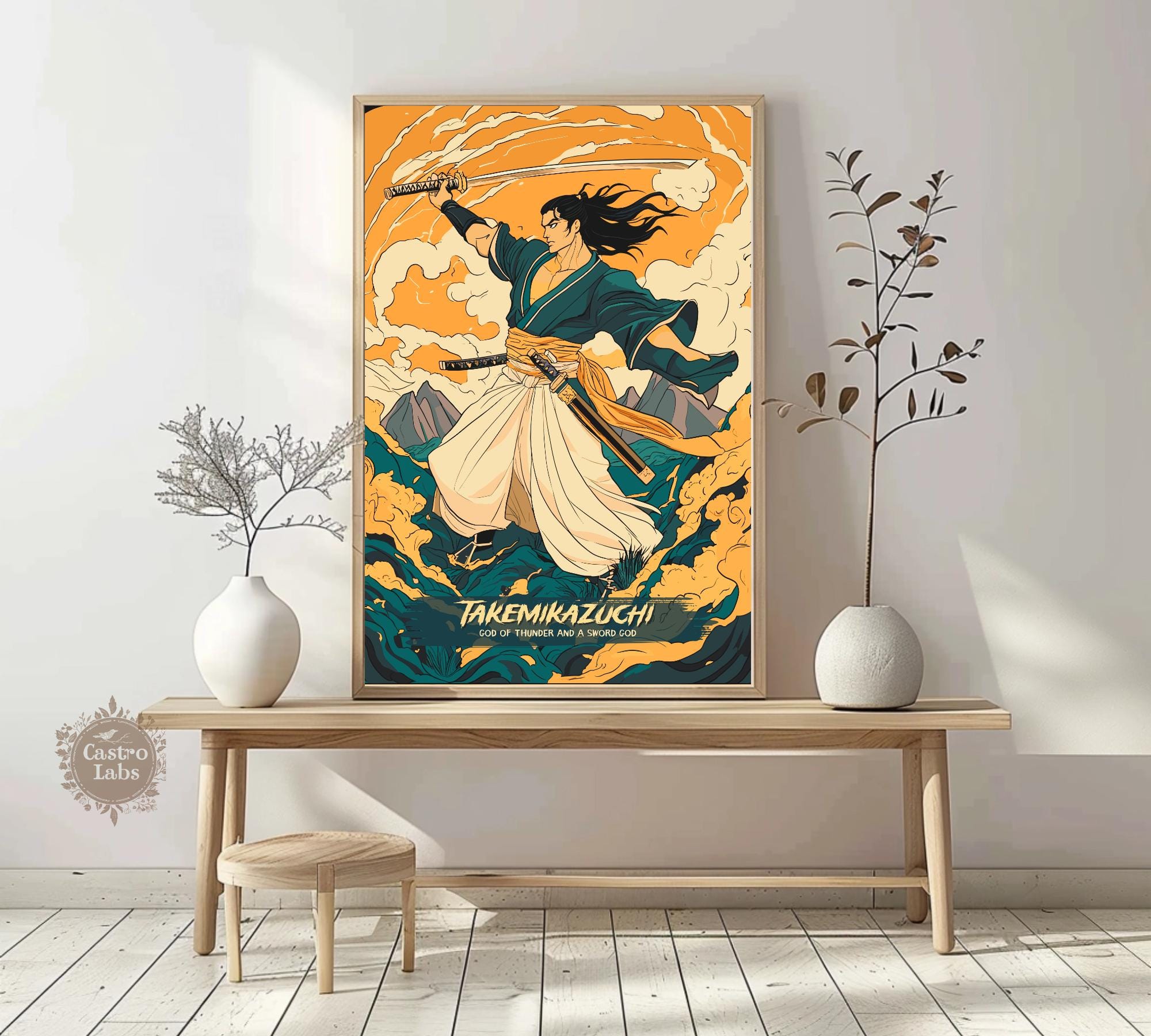 Takemikazuchi Print: Japanese God of Thunder, Ancient Artwork - Etsy