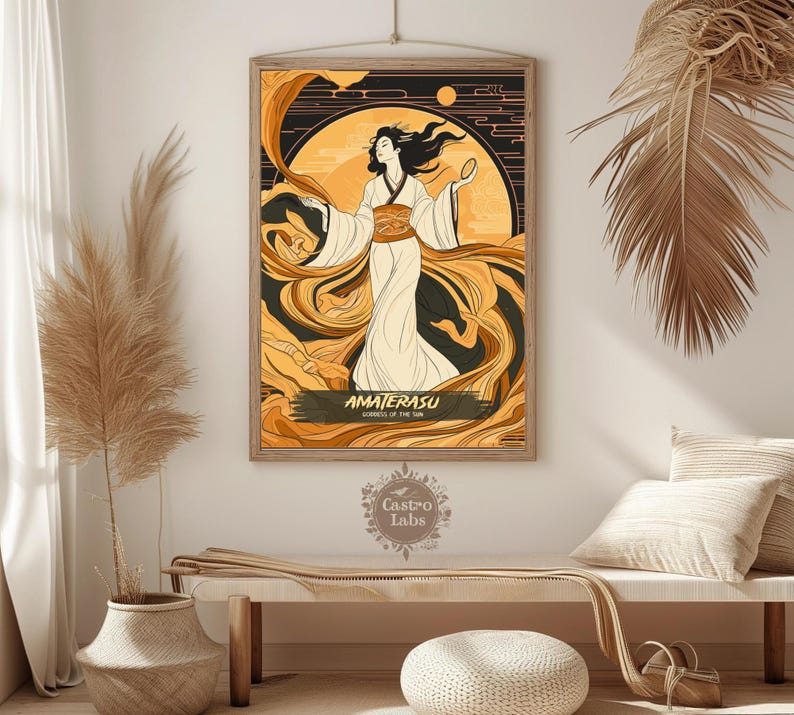 Amaterasu Print: Japanese Mythology Art, Goddess of the Sun - Etsy