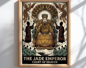 The Jade Emperor Court of Heaven Poster, Chinese Mythology Wall Art, Chinese Legend Print, Folklore Decor