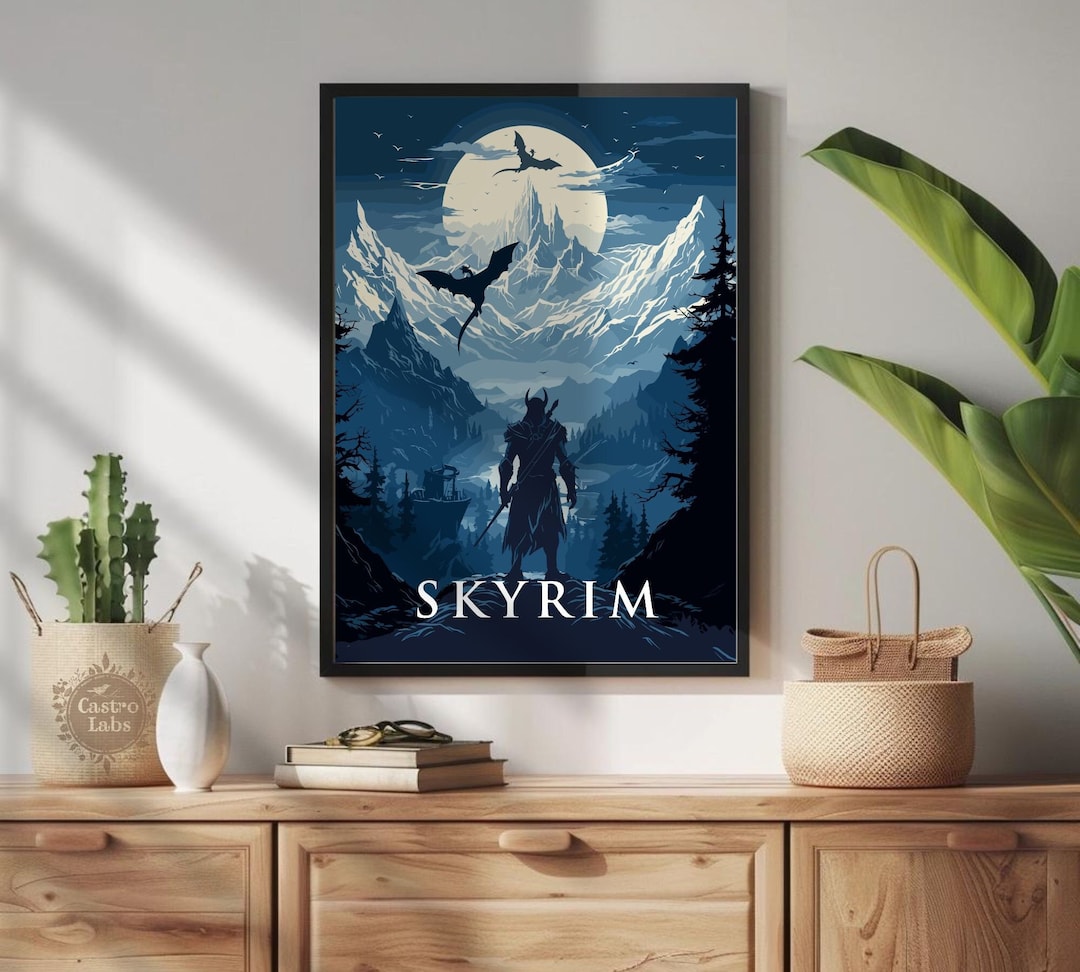 Skyrim Poster Elders Scroll Skyrim Artwork, ESO Inspired Art, Video ...