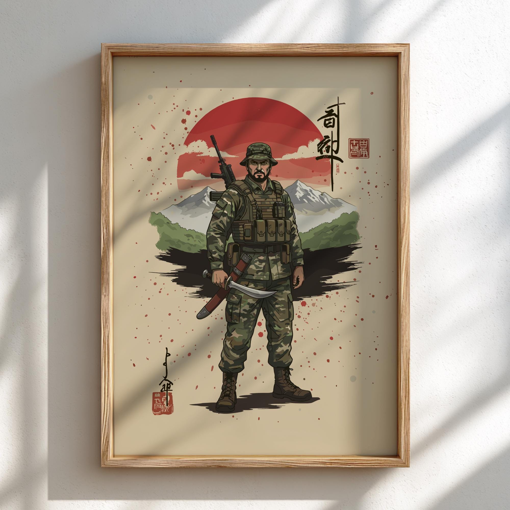 グルカ兵士像 木像 ネパール製 ハンドメイド 【公式通販】