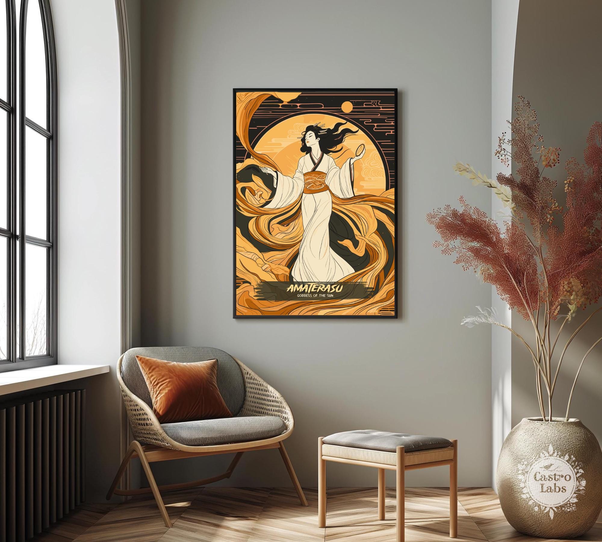 Amaterasu Print: Japanese Mythology Art, Goddess of the Sun - Etsy