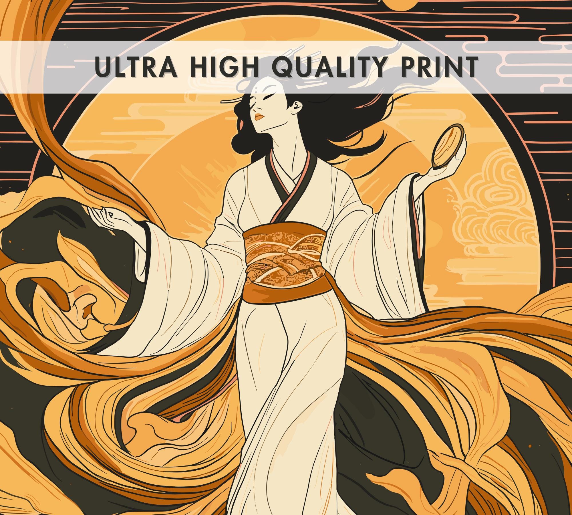 Amaterasu Print: Japanese Mythology Art, Goddess of the Sun - Etsy
