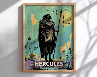 Hercules Art Print – Greek Mythology Hero, Celestial Decor