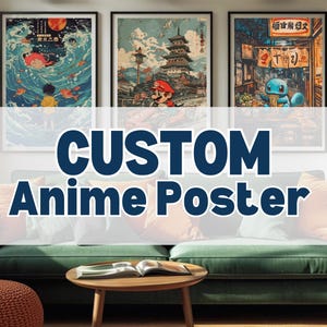 Custom Anime Poster: Japanese Style  Inspired Anime Artwork - Printable Wall Art, Ramen Noodles Art, Custom Anime Art Print