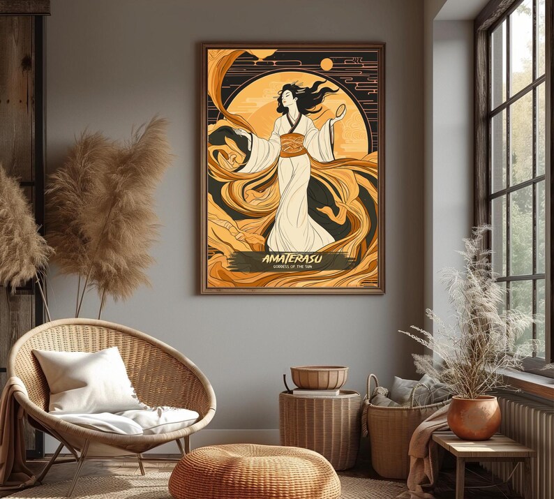 Amaterasu Print: Japanese Mythology Art, Goddess of the Sun - Etsy