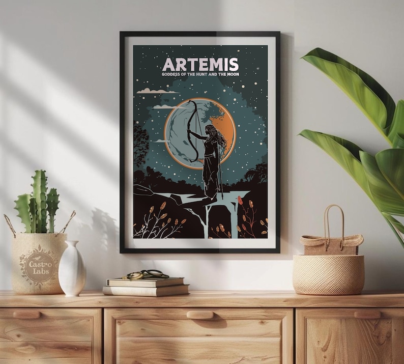 Artemis Poster, Artemis Goddess Art, Greek Mythology Artemis Print ...