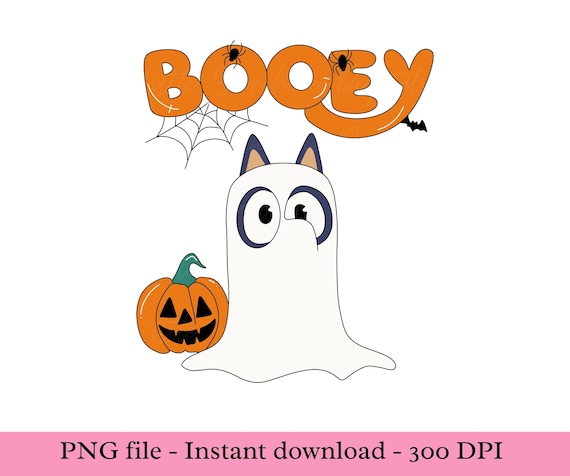 Digital Blue Dog Halloween Ghost Booey PNG Sublimation Design