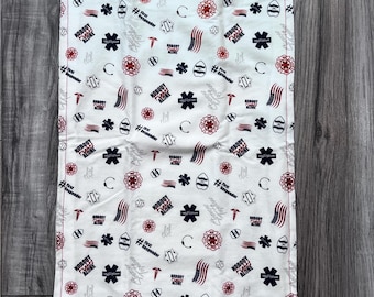 1st Responders White Handmade Cotton Burp Cloth