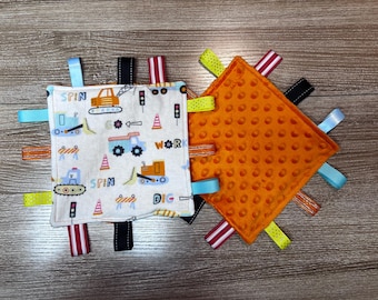 Construction Baby Crinkle Toy, Soft Sensory Toy, Newborn Gift