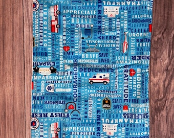 1st Responders Blue Handmade Cotton Burp Cloth
