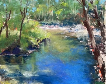 Original Painting in Pastel, On A Trail