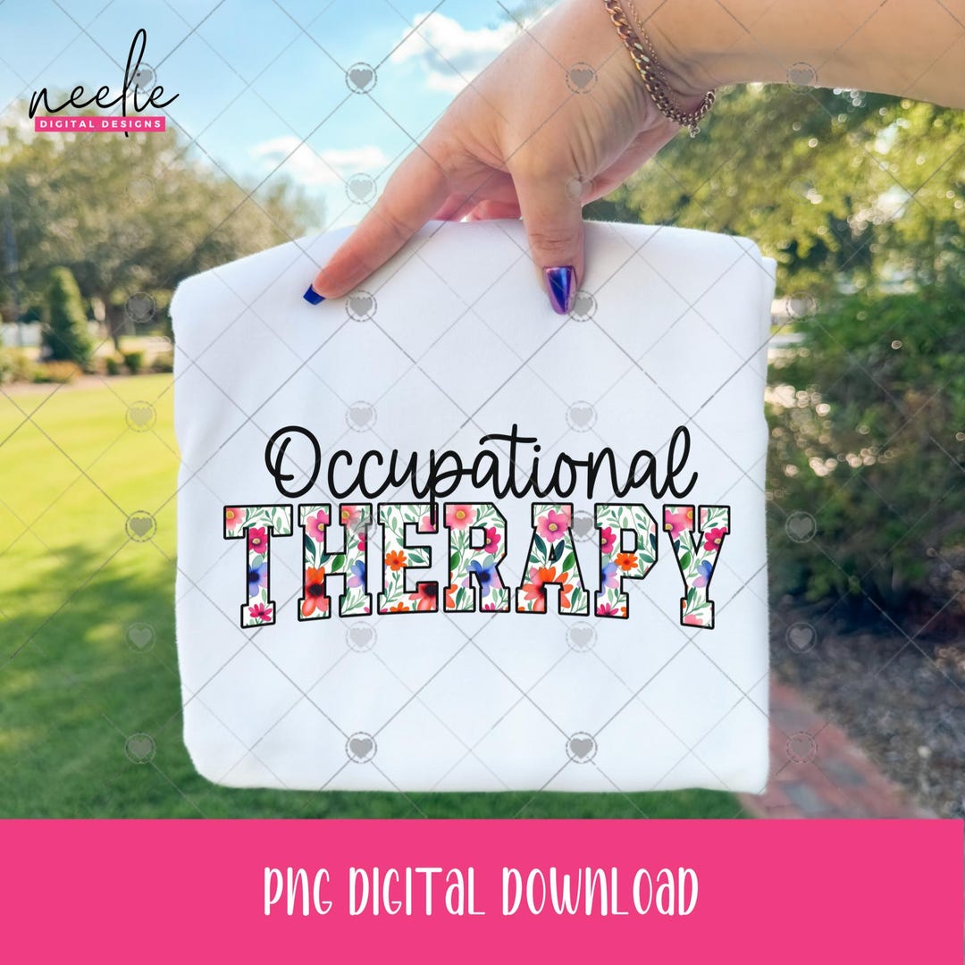 Occupational Lettering OT Occupational Therapy, Bright Floral Curved Varsity Letters PNG File ...