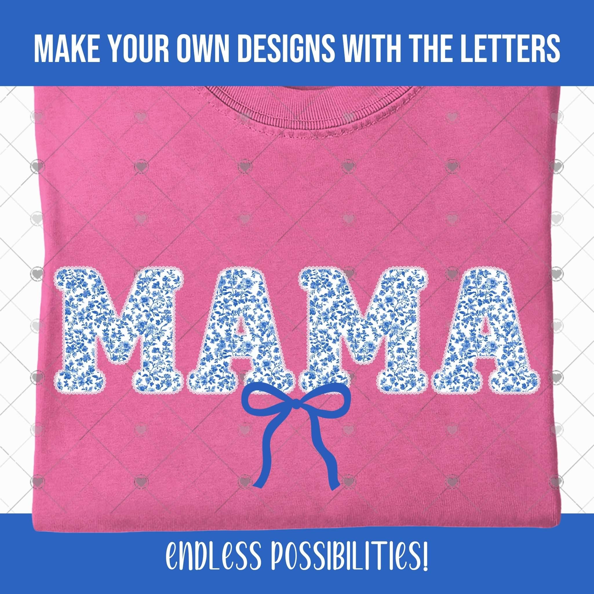 Blue Toile Lace Alphabet Letters PNG (digital Download) - Etsy