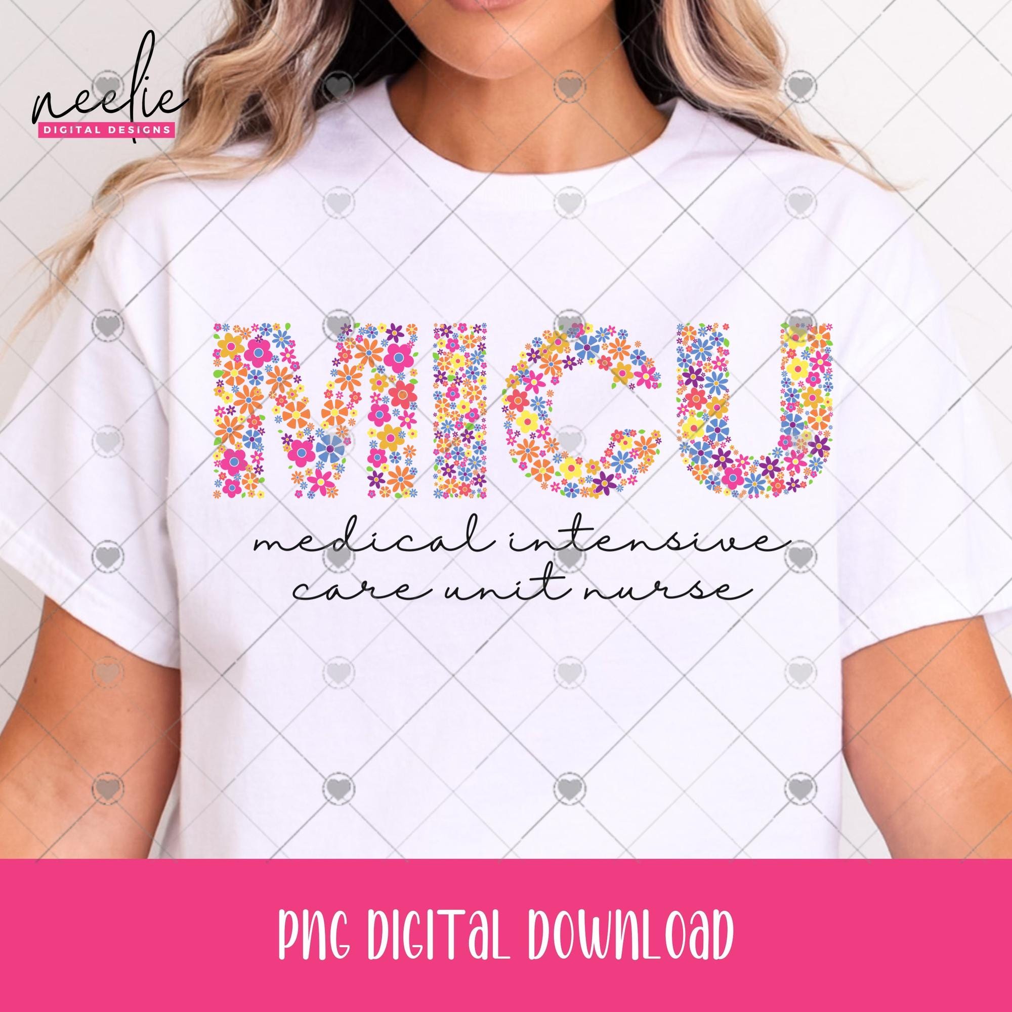 Critical Care Lettering MICU PNG, Flower Letters Design Medical Intensive Care Unit Nurse ...