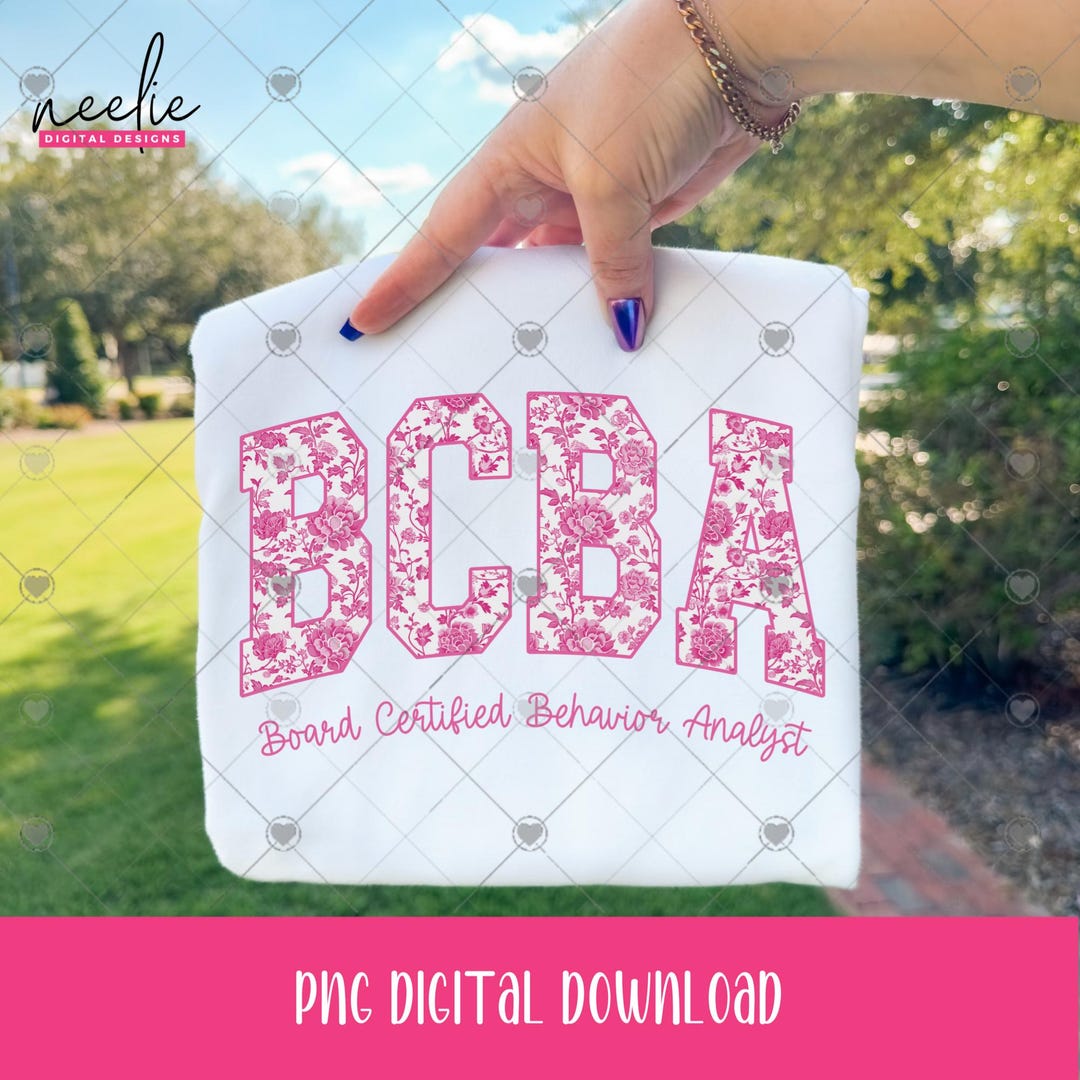 BCBA Floral PNG, Pink Floral Flower Letters Design for Board Certified ...