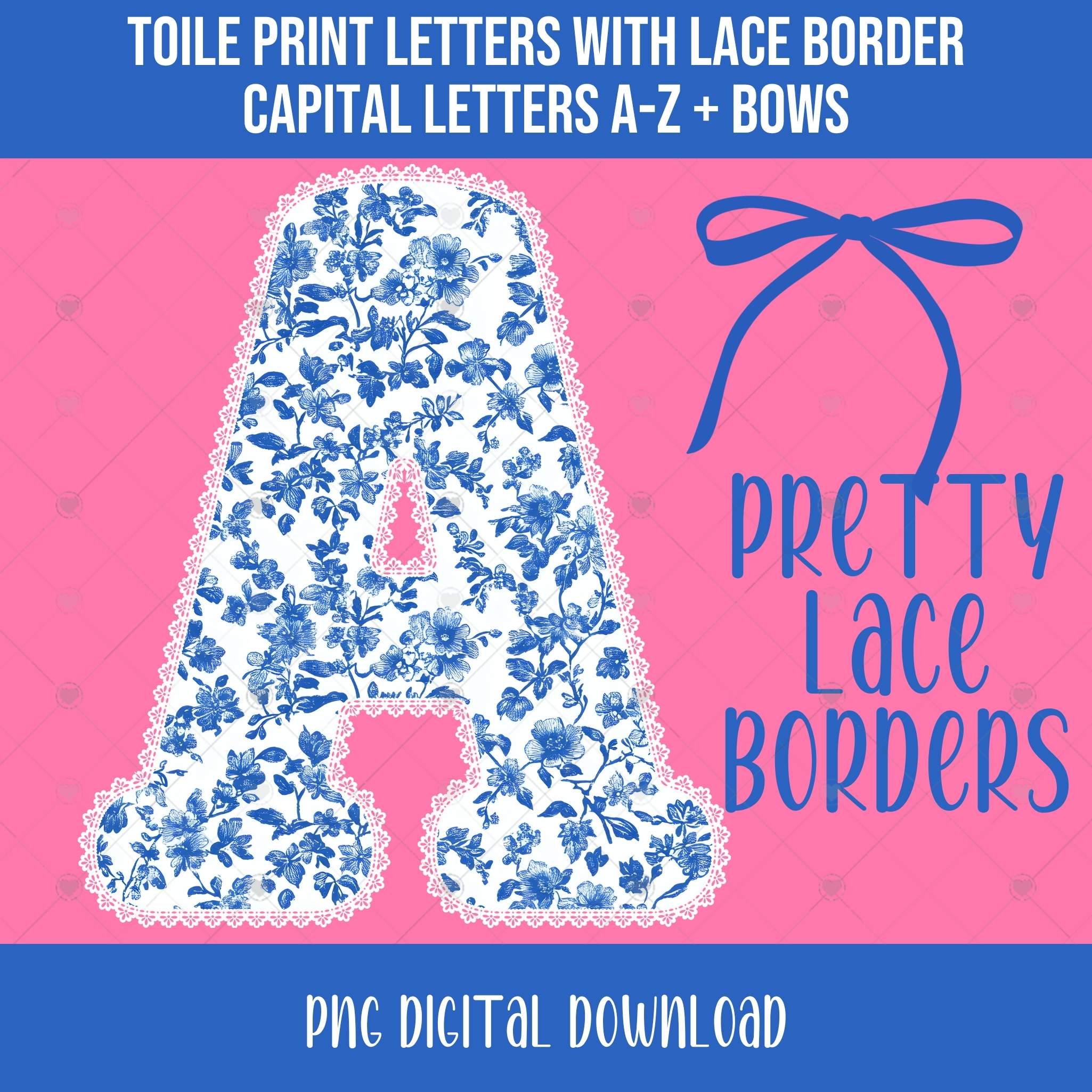 Blue Toile Lace Alphabet Letters PNG (digital Download) - Etsy