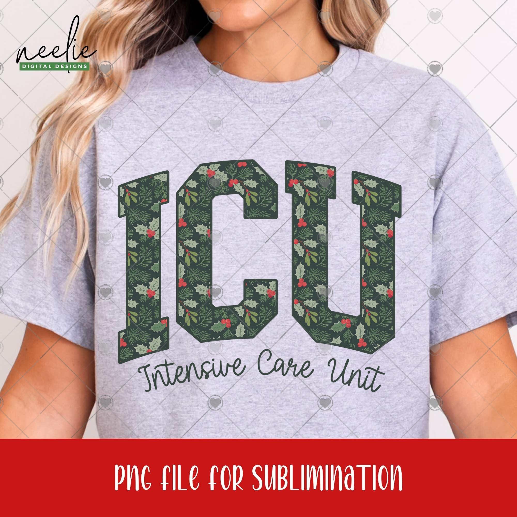 Critical Care Lettering ICU Christmas Curved Varsity Letters PNG File, Digital Download Clipart ...