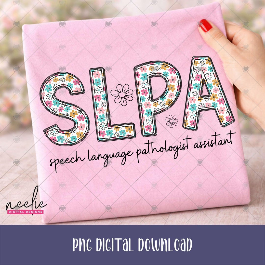 SLPA Speech Language Pathologist Assistant PNG Boho Floral Doodle ...