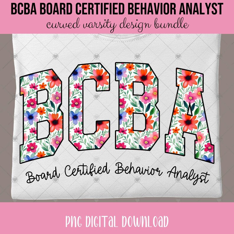 BCBA PNG Bundle – 4 Curved Varsity Letter Designs for Board Certified ...