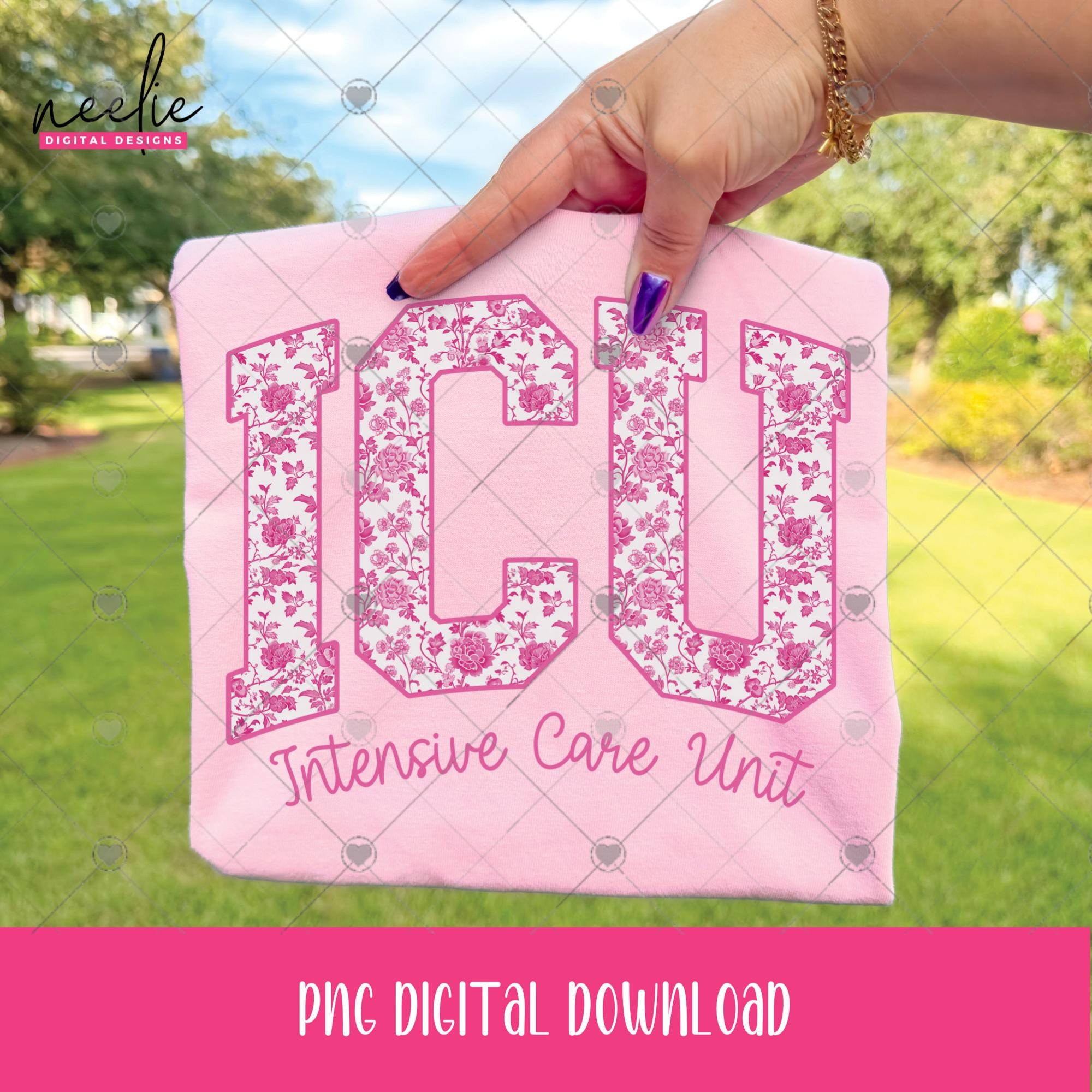 ICU Floral Varsity Letters PNG File, Pink Flower Curved Letter Design ...