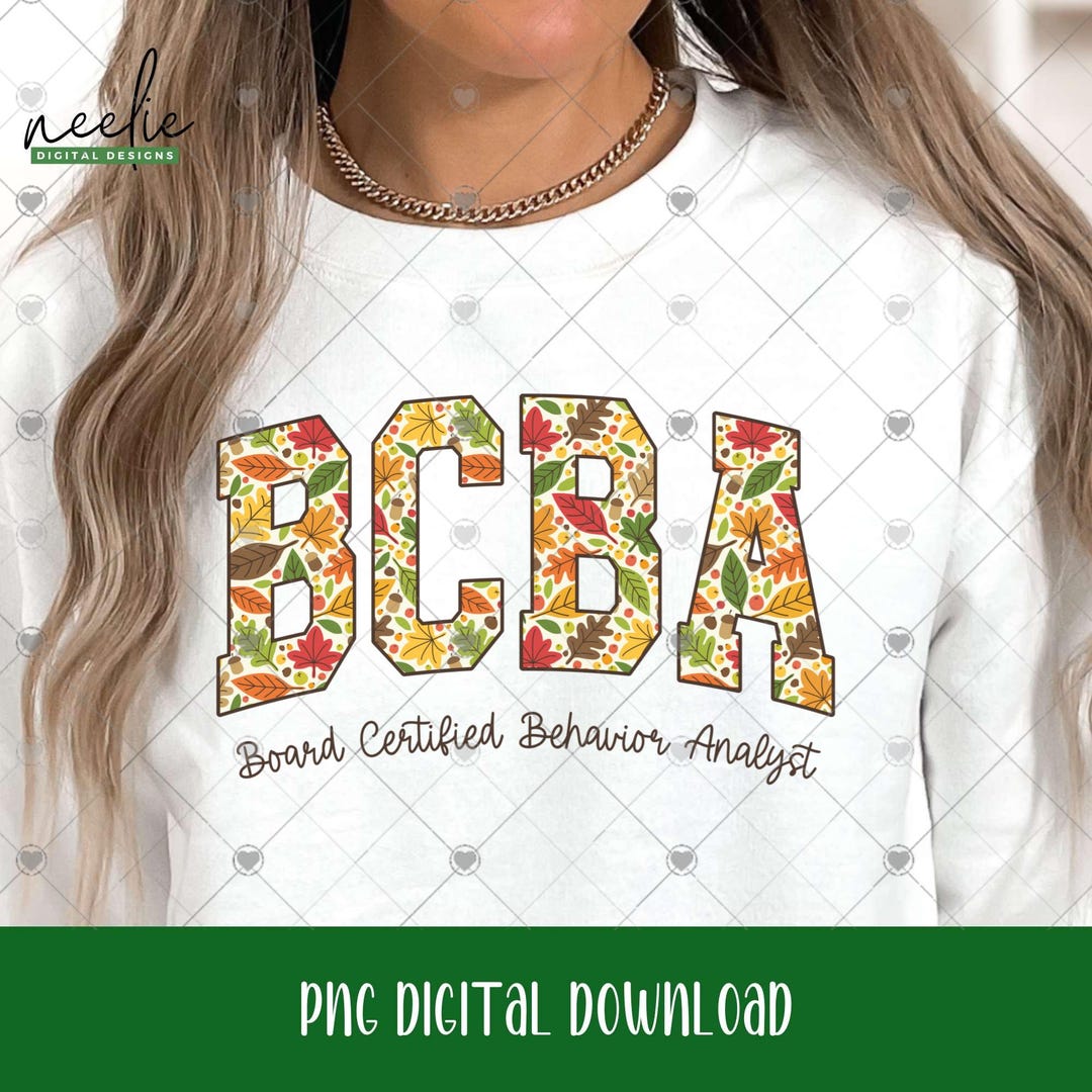 BCBA Fall Leaves PNG, Autumn Colors Varsity Letters Design for Board ...
