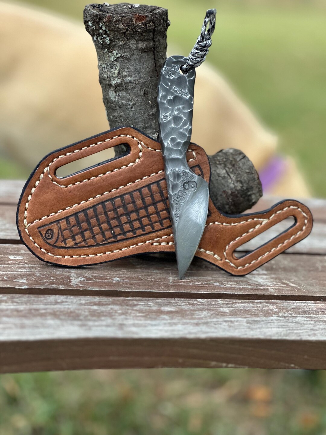 Devon• Handmade Fixed Blade Knife • Skeleton Knife • Belt Carry Leather ...