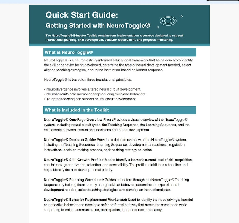 NeuroToggle Educator ToolKit afbeelding 4