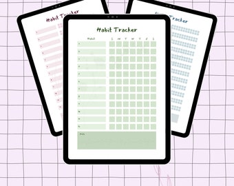 Habit Tracker Bundle: Wöchentliches und monatliches Tracking für ein produktives Leben. Tracker, Planer, Gewohnheitsplaner, Ziel-Tracker, Zielplaner, Routine