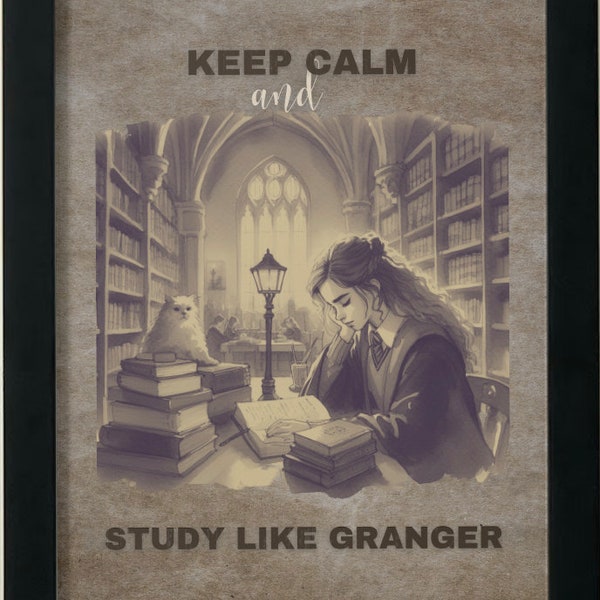 Keep Calm and Study Like Granger, Poster, Hermione Granger's Poster, Study Poster, Motivation Poster