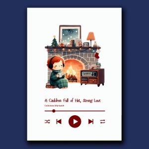 Digitale Weihnachtsmusik Postkarte, Magische Weihnachtspostkarte mit Musikabspieler, Weihnachtskarte und Geschenk, Weihnachtszauber