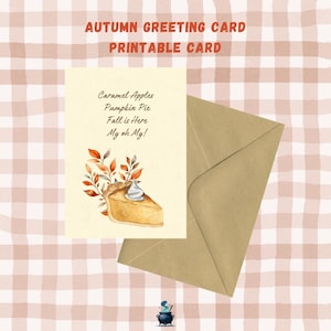 Perfection de tarte au potiron - Carte de voeux drôle d'automne A6 | Carte numérique| Carte imprimable| Carte citrouille| Carte drôle d'automne | TÉLÉCHARGEMENT IMMÉDIAT