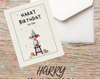 Harry Birthday to you, Birthday card, Dobby Birthday card, Birthday, Happy Birthday to you, Digital Birthday Card