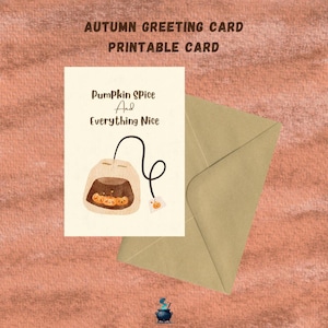 Épices de citrouille et tout ce qui est agréable - carte de voeux automne numérique drôle A6, carte numérique, carte imprimable, carte automne drôle, TÉLÉCHARGEMENT IMMÉDIAT