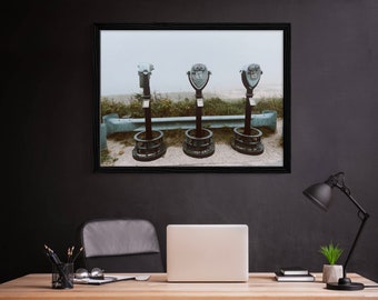 Impressão artística de fotografia com visor, decoração de parede costeira (download digital)