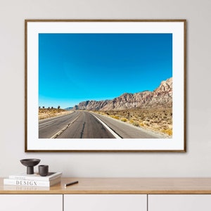 Open Road Print: Digital Landscape Art, Summer Vibes, Instant Download, Printable Wall Decor, Nature Photography