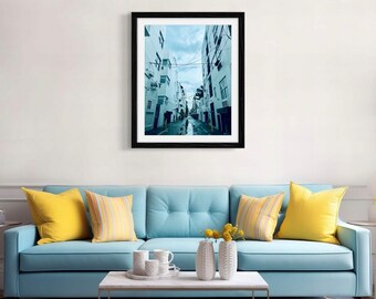 Impressão fotográfica de um beco em Miami, arte de parede costeira (download digital)