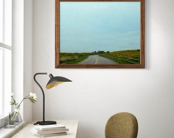 Impressão artística de estrada para parede, decoração com fotografia de viagem (download digital)