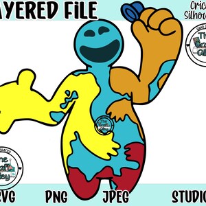 Doey the Doughman, Poppy Playtime Kapitel 4 Schnittdatei für Cricut oder Silhouette. Datei: Png, Jpeg, SVG, Png