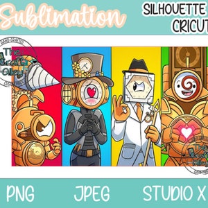 Skibidi Toilet Png Clockman Klok vrouw Sublimatie Print naar Cut-bestand voor Cricut Silhouette