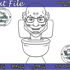 Wetenschapper Toilet SVG, Skibidi Toilet SVG-bestand, Cricut, Silhouette Cut-bestanden voor kinderen