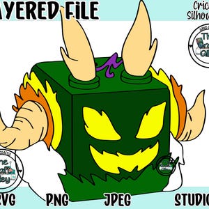 Dragon Blox Fruit SVG-bestand voor Cricut of Silhouette. Digitaal Roblox-bestand, png, jpeg, Studio X