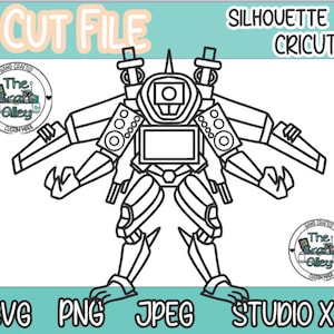 Tri-Titan Skibidi Toilet Svg-bestand voor Cricut en Silhouette
